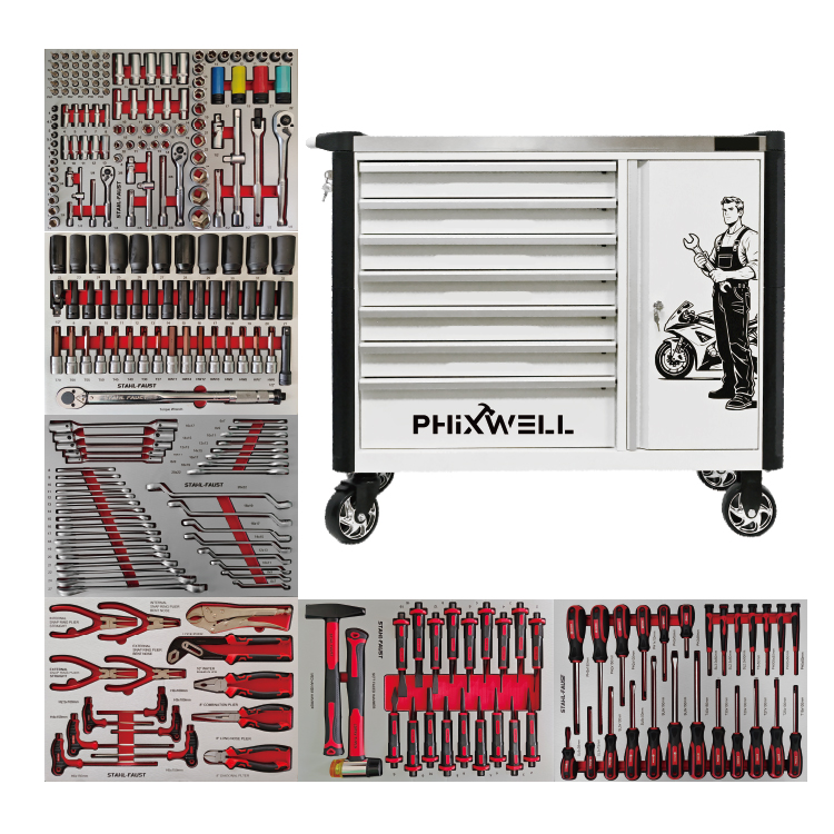 719516 PHIXWELL 7 lades nieuw model gereedschapskast