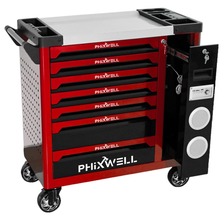 719512 PHIXWELL nieuw model gereedschapskast met luidspreker